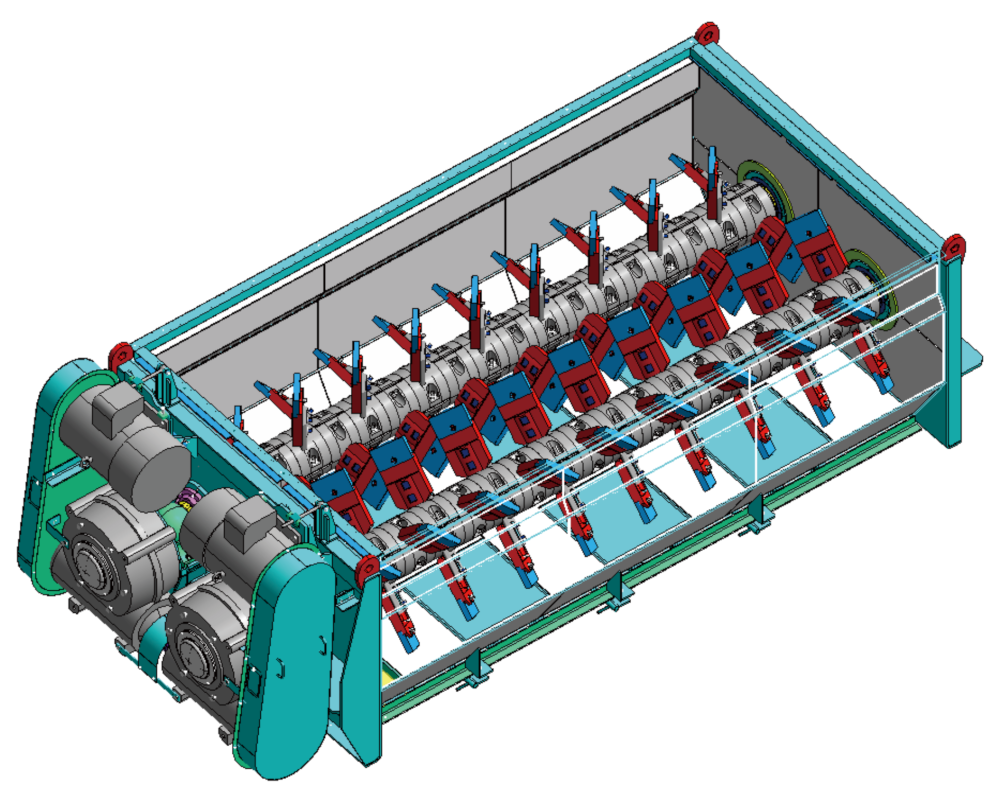 大容量連続ミキサの内部構造