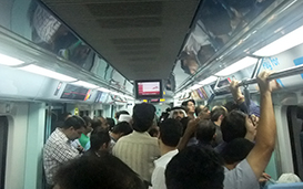 Passengers traveling around Salah Al Din Station