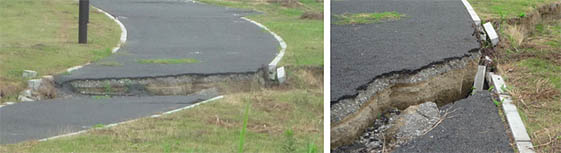道路の被災例（2011年3月11日　東北地方太平洋沖地震）